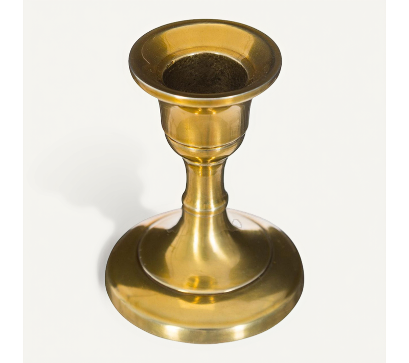 Bougeoir Chandelier En Métal Doré H 7,5 Cm