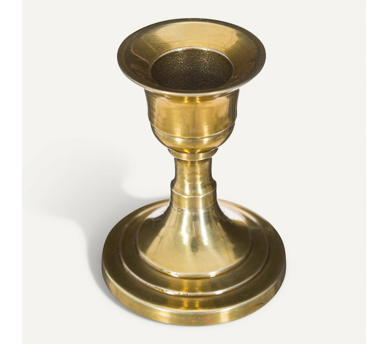 Bougeoir Chandelier En Métal Doré H 7,5 Cm