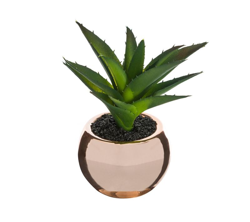 Plante Verte Artificielle Pot En Céramique H 15 Cm
