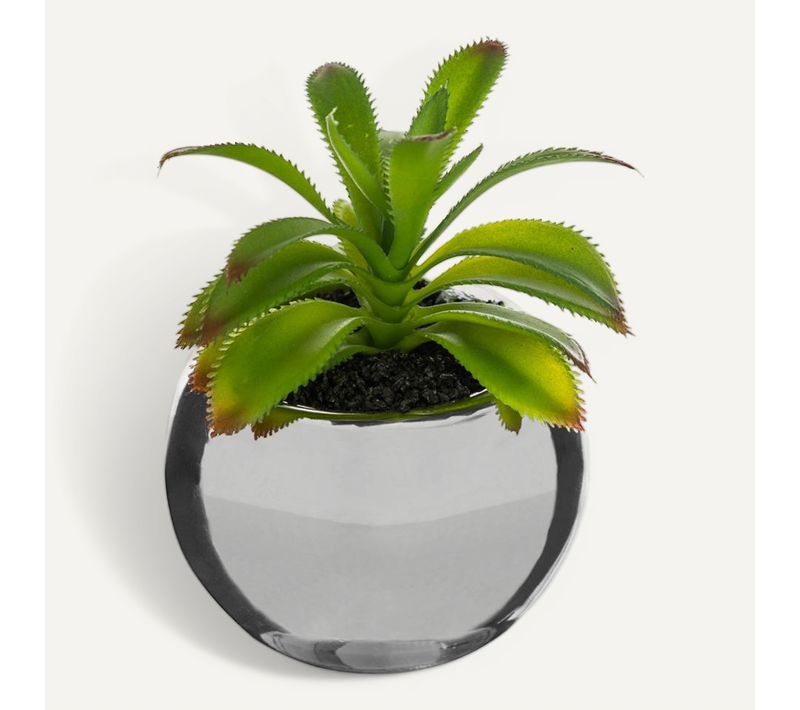Plante Verte Artificielle Pot En Céramique H 15 Cm