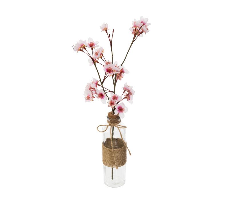 Plante Artificielle Branche De Cerisier Dans Un Vase En Verre