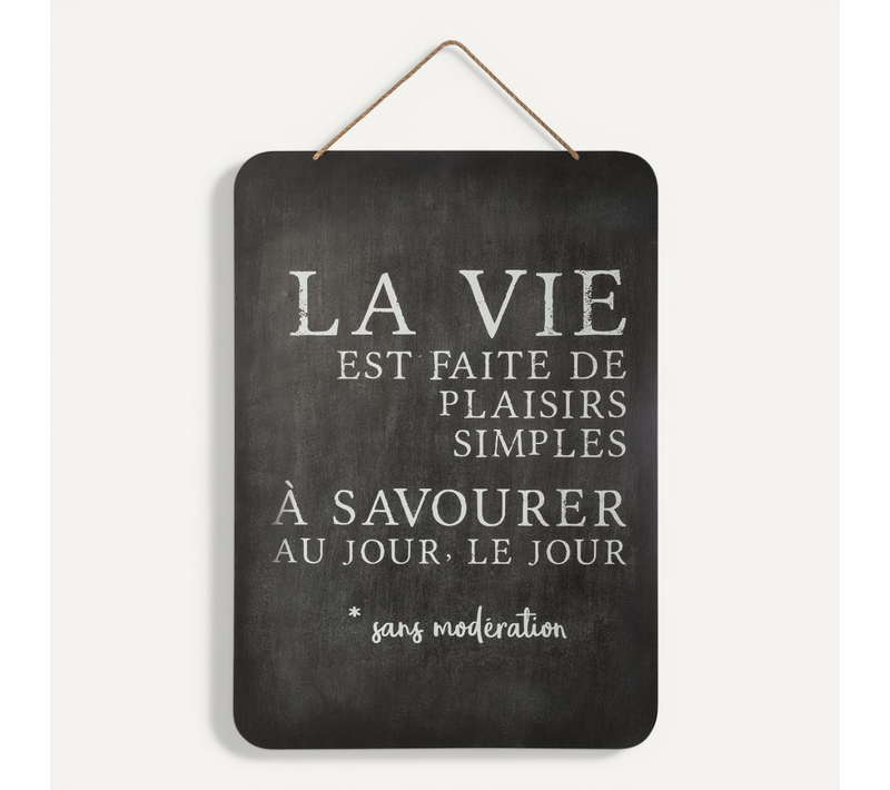Décoration En Métal Ardoise Citation à Suspendre 44 X 61 Cm