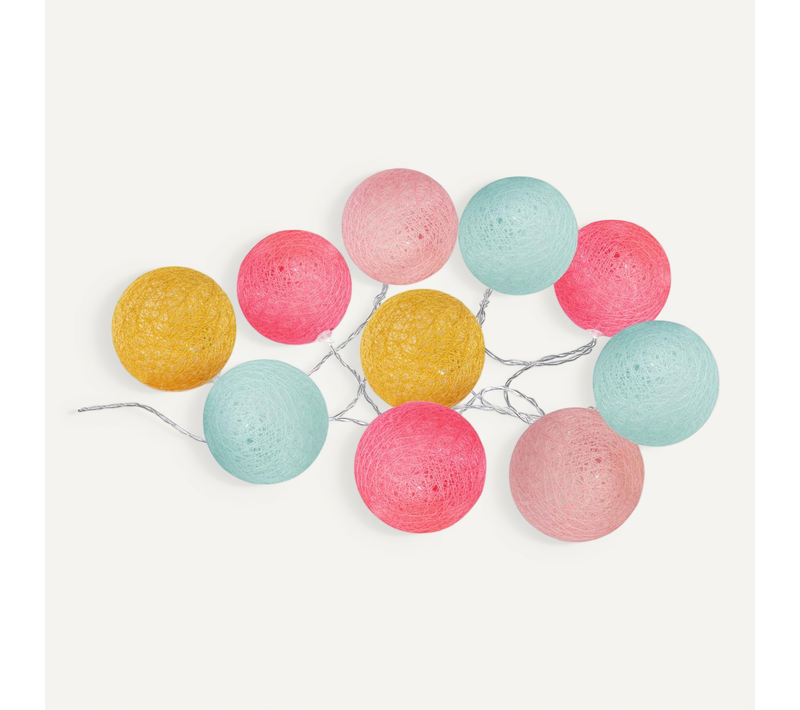 Guirlande Lumineuse Solaire 10 Boules LED Sur 3.35 Mètres