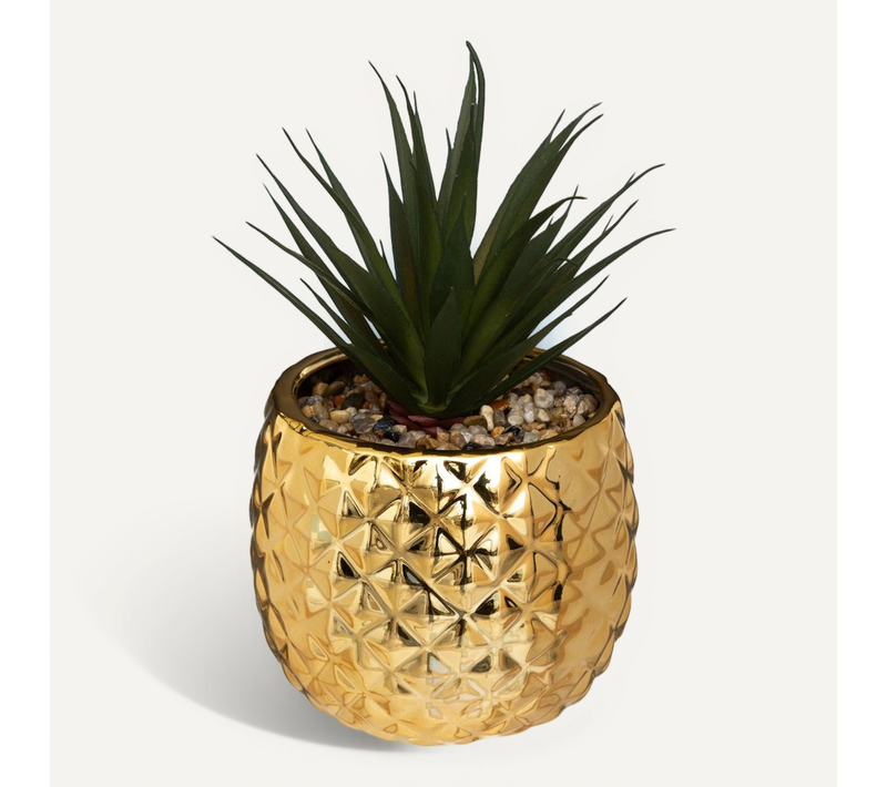 Plante Artificielle Ananas Céramique H 21 Cm