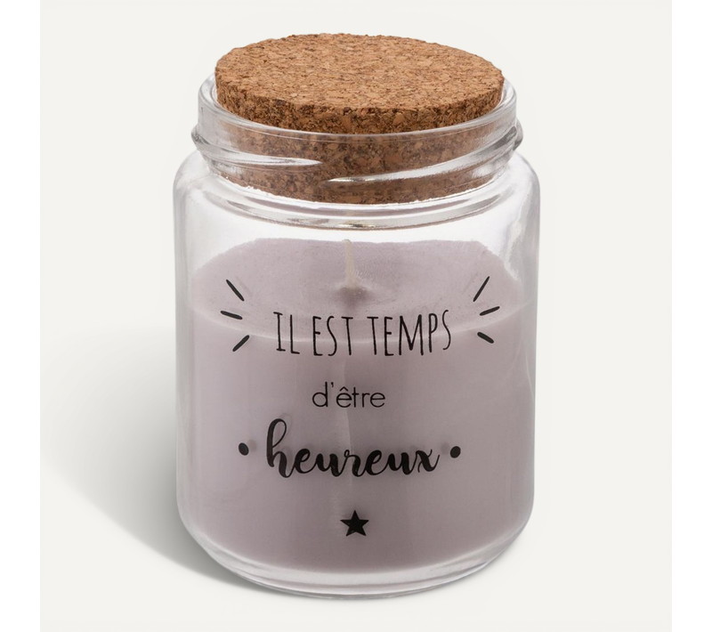 Bougie Parfumée Pot En Verre Avec Bouchon En Liège 130g