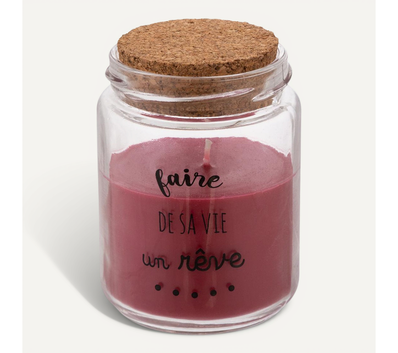 Bougie Parfumée Pot En Verre Avec Bouchon En Liège 130g