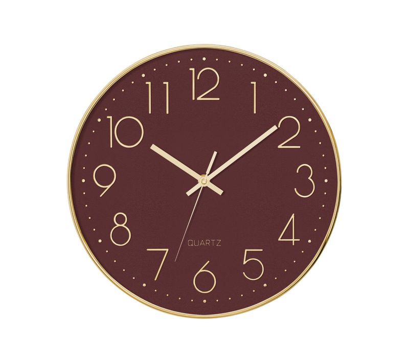 Pendule Murale Silencieuse Contour Or D 30 Cm