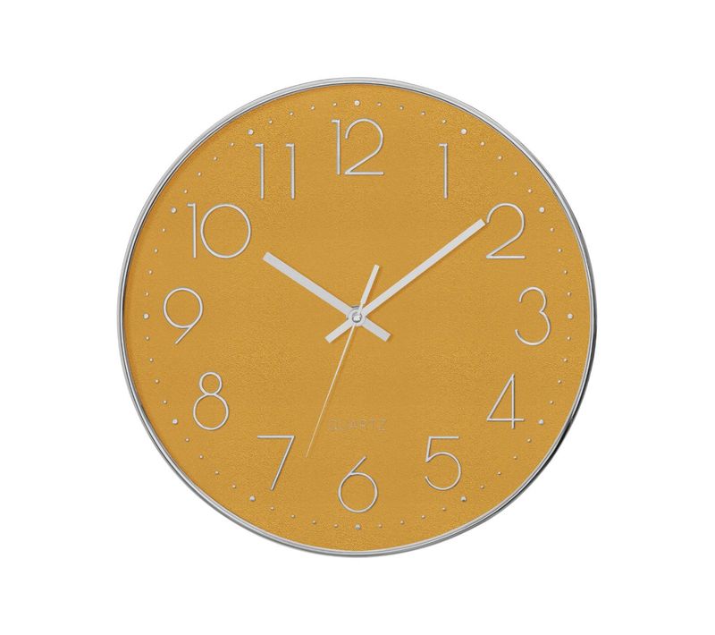 Pendule Murale Silencieuse Contour Argent D 30 Cm