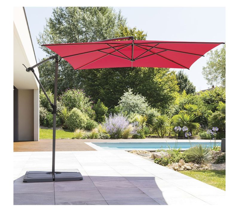 Parasol Décentré Carré Manoa Grenade Hespéride