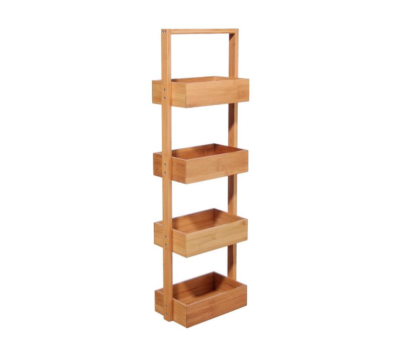 Étagère De Rangement Desserte 4 Niveaux En Bambou H 88 Cm