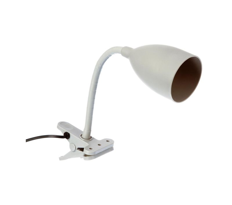 Lampe Pince En Silicone Et Métal Gris