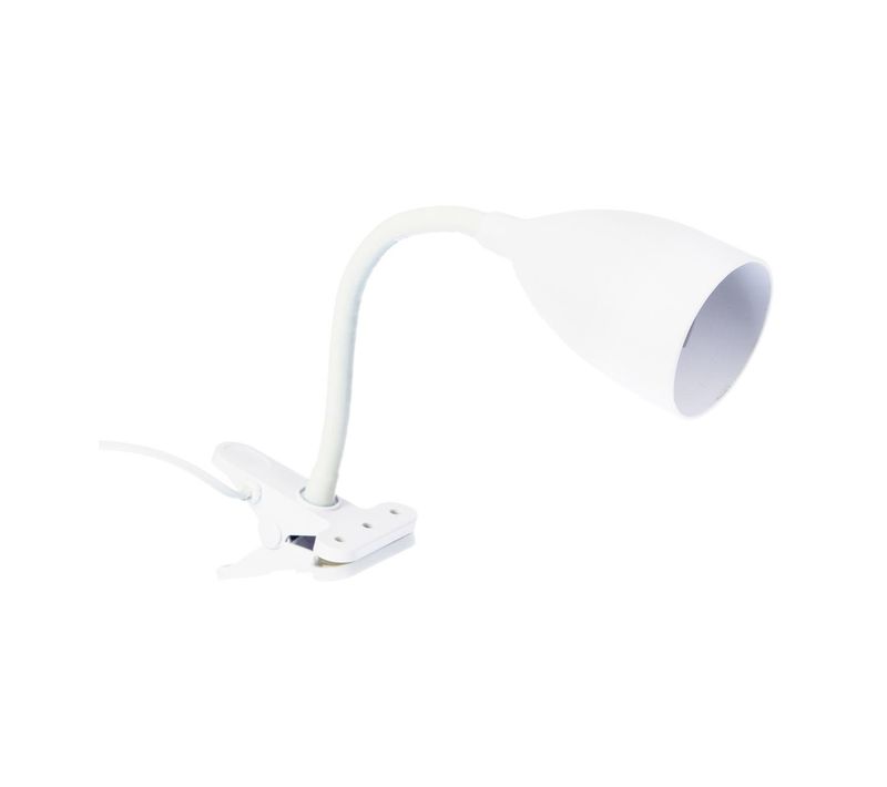 Lampe Pince En Silicone Et Métal Blanc