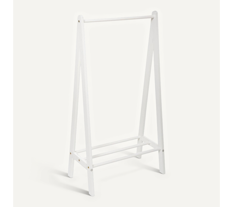 Mini Penderie Enfant Portant En Bois Blanc H 115 Cm