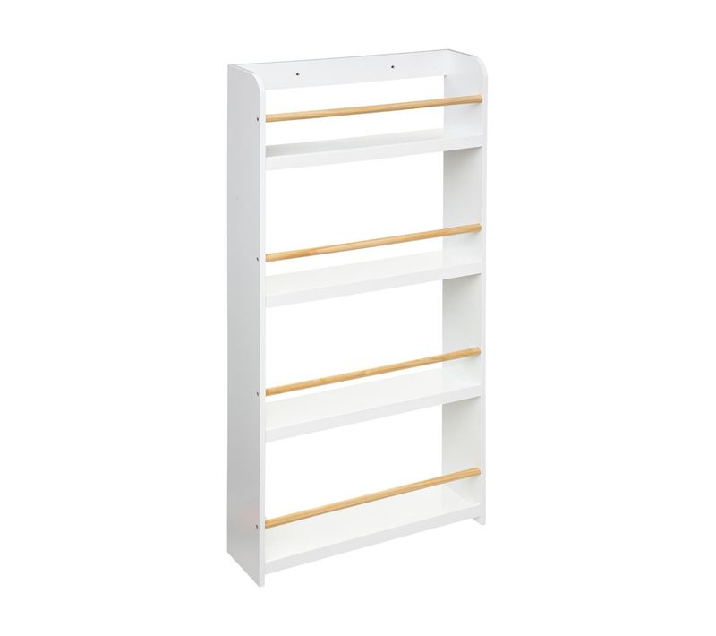 Bibliothèque Enfant Blanche 4 Étages H 118 Cm