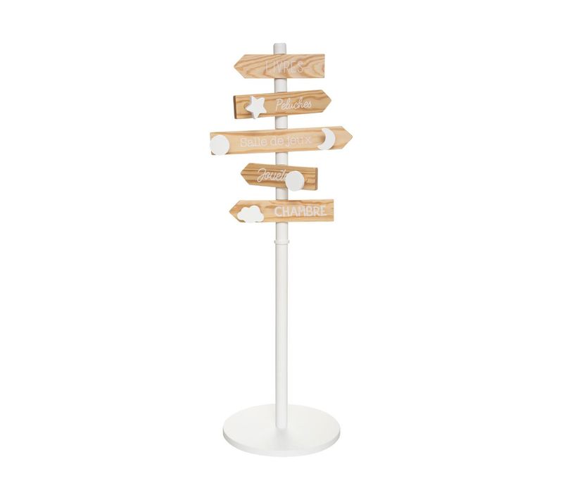 Porte-manteau Pancarte 5 Patères En Bois Pour Chambre D'enfant