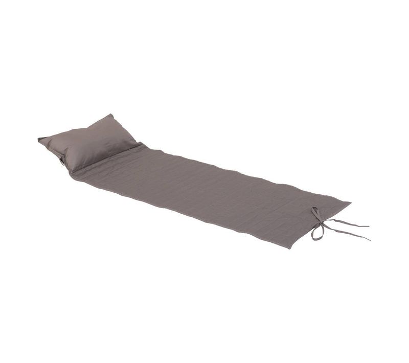 Coussin De Transat Enroulable "adiya" Taupe 180x60cm En Polyester