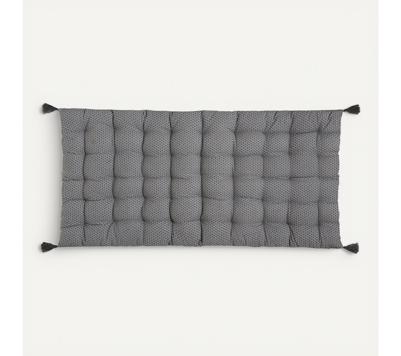 Matelas De Sol Gris Avec Pompons 60 X 120 Cm