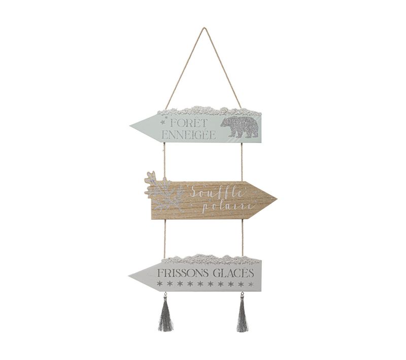 Déco De Noël Pancarte En Bois à Suspendre H 50 Cm