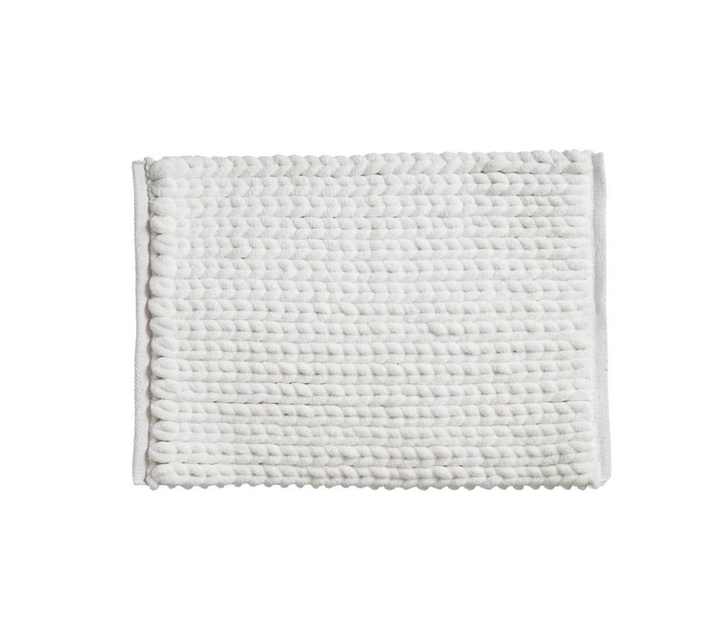 Tapis De Salle De Bain Épais Uni Blanc 50 X 75 Cm