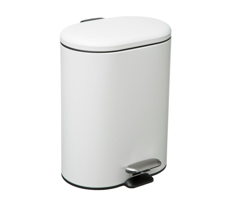 Poubelle De Salle De Bain En Métal Blanc Soft Close 6 L