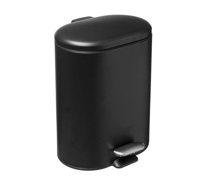 Poubelle De Salle De Bain En Métal Noir Soft Close 6 L