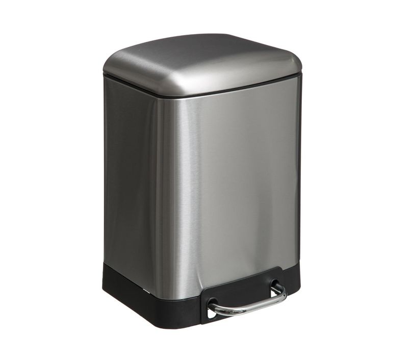Poubelle à Pédale 6l En Métal Inox Avec Couvercle Frein De Chute