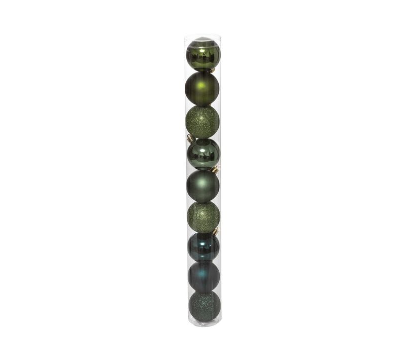 Déco De Sapin Lot De 9 Boules De Noël D 6 Cm - Vert Olive Et Kaki