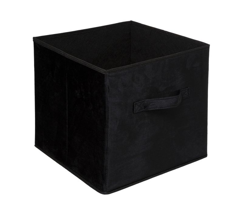 Boite De Rangement En Velours Noir 31 X 31 X 31 Cm