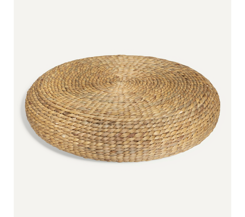 Pouf En Jacinthe D'eau Tressée D 55 Cm
