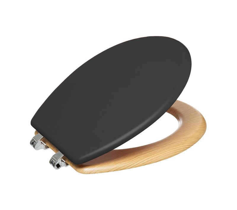 Abattant Wc En Bois Noir Charbon Et Naturel