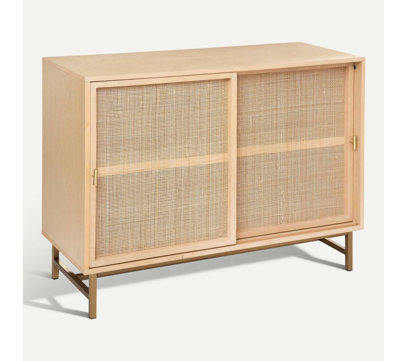 Buffet 2 Portes "rayo" Cannage Rotin 100x79cm