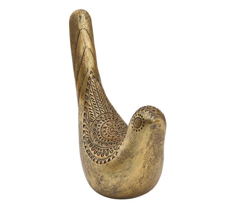 Objet Déco Oiseau En Résine Dorée