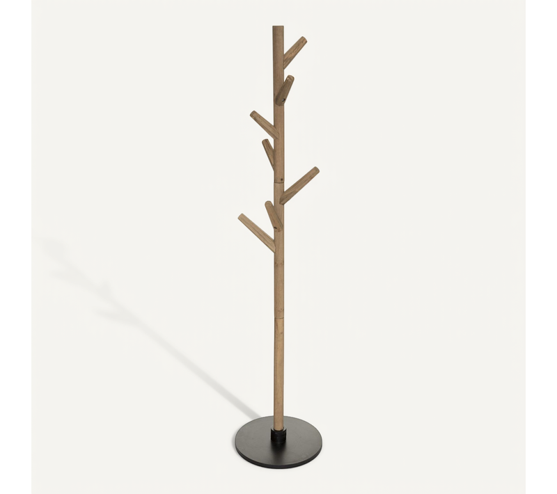 Porte-manteaux En Bois 7 Patères H 178 Cm