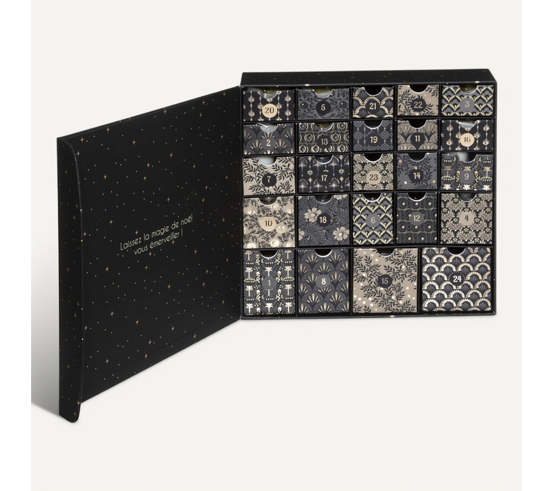 Coffret Calendrier De L'avent Parfumé Et Étincelant 24 Bougies