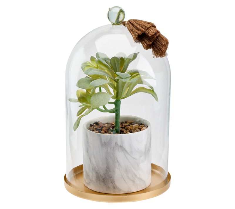 Cloche plante artif H. 25 cm UTANO Multicouleur