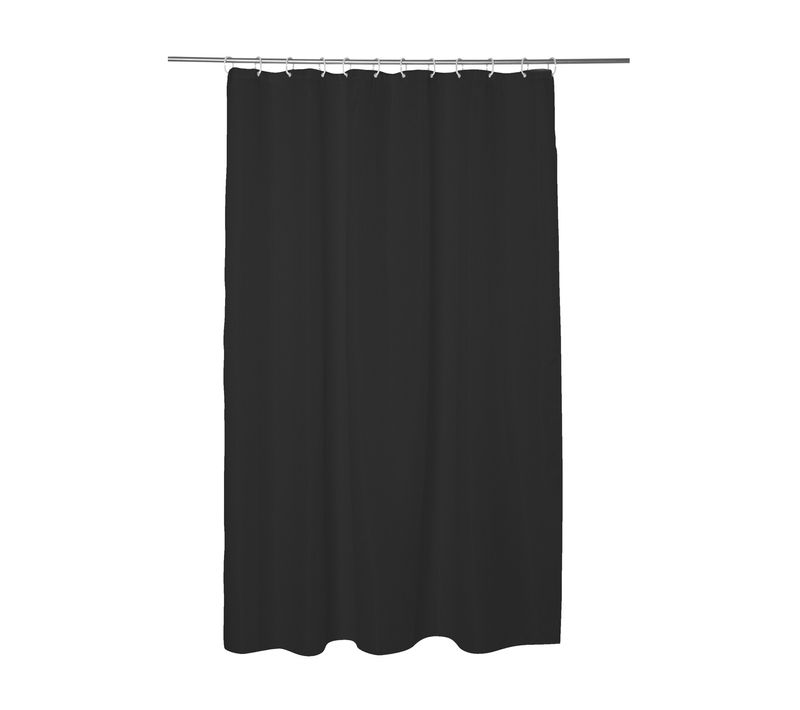 Rideau De Douche Nid D'abeille Noir Charbon 180 X 200 Cm Anneaux Inclus