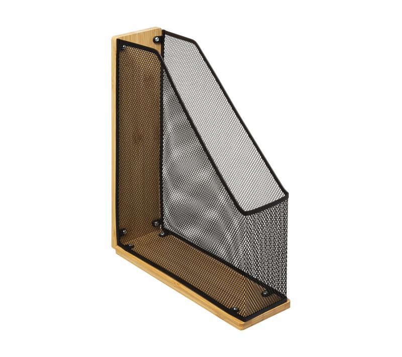 Organiseur De Bureau Range-revues En Métal Et Bambou Modèle Havi