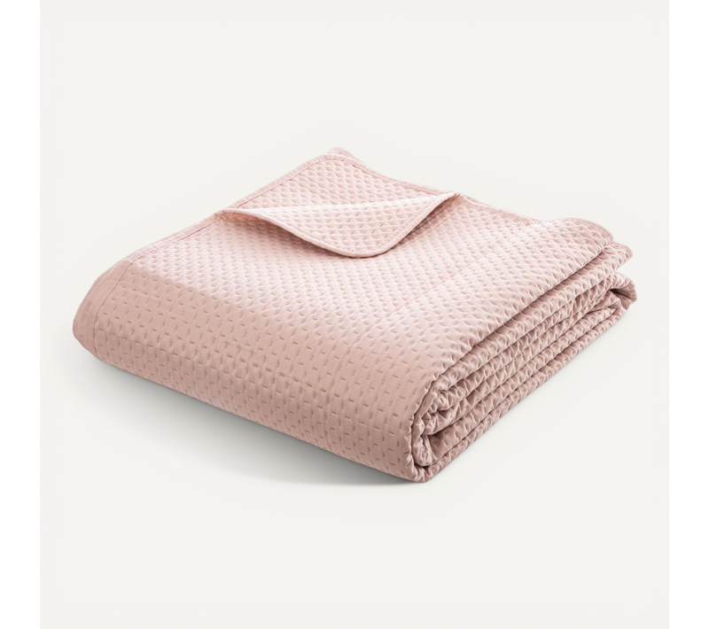 Dessus De Lit Rose 240 X 260 Cm Avec 2 Taies