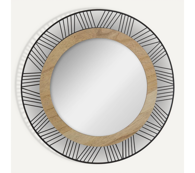 Miroir "joe" Métal Noir D45cm