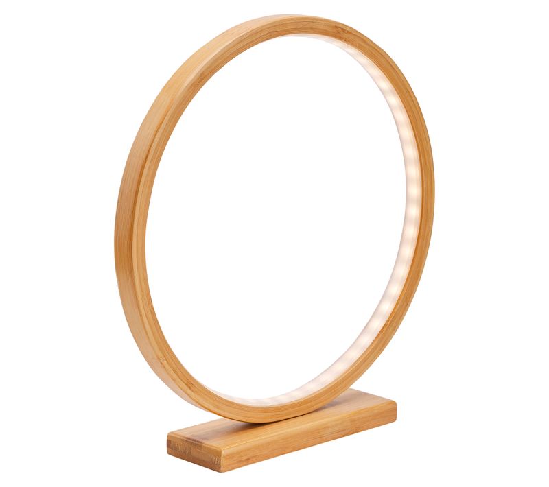 Lampe En Bambou Cercle Lumineux à LED H 32 Cm