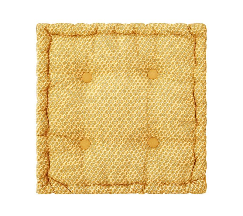 Coussin De Sol En Coton Ocre Motif Otto 40 X 40 Cm