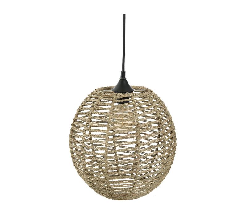 Luminaire Suspension Boule En Rotin D 33 Cm