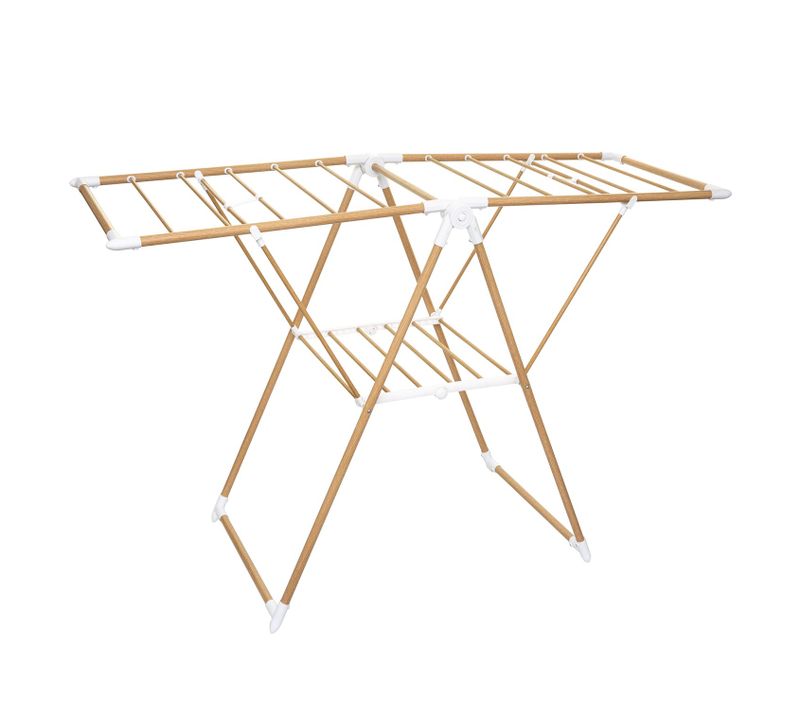 Séchoir à Linge Effet Bois Bara - 13m D'étendage - Marron