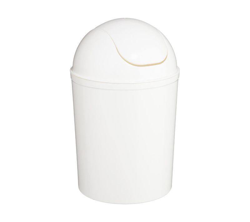 Poubelle De Salle De Bain 7l Avec Couvercle à Bascule - Blanc