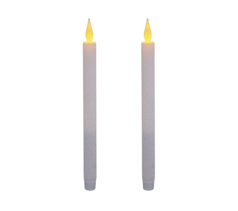 Lot 2 Bougies Chandelles Lumineuses à LED Blanc