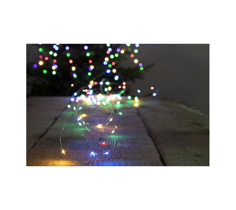 Guirlande Lumineuse Solaire 20 Mètres 200 Microled Multicolore 8 Jeux De Lumière