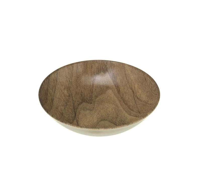 Assiette Creuse Design Bois Mood - Diam. 20 Cm - Marron