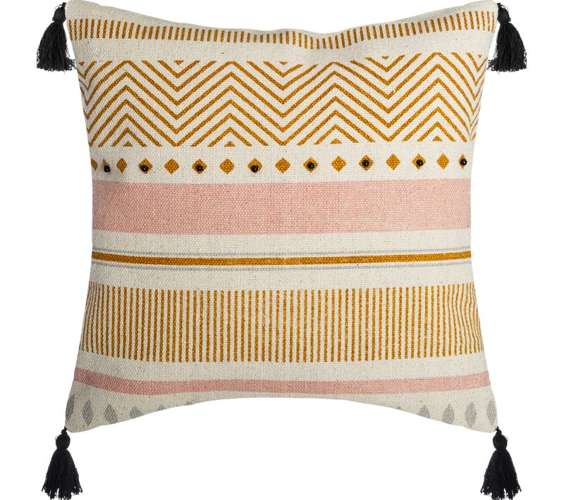 Housse de coussin 40x40 cm RAYURE PERLE Rose