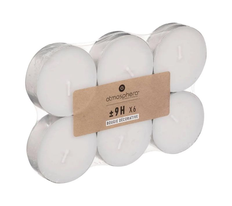 Lot De 6 Bougies Chauffe-plat "doxy" 5,8cm Blanc