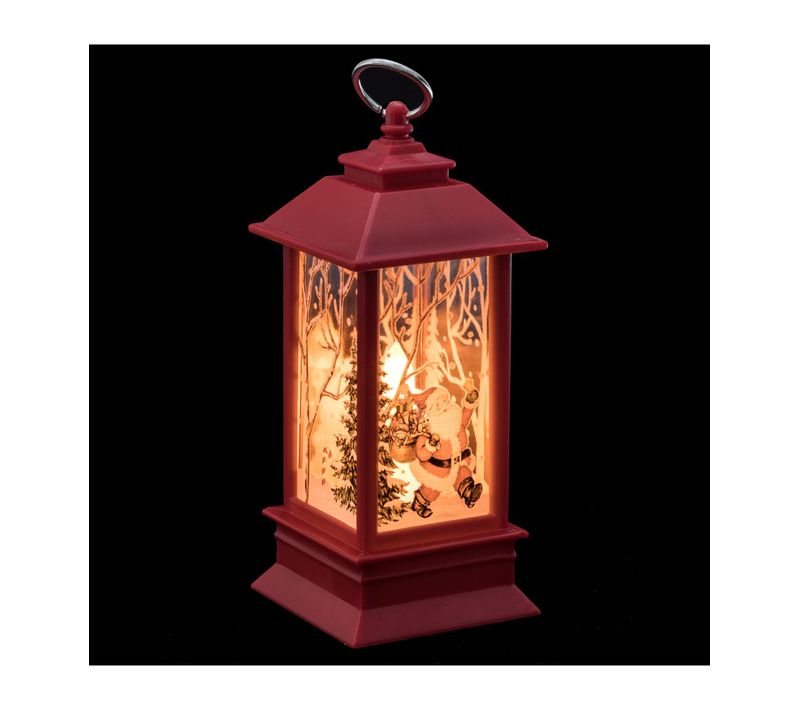 Décoration De Noël Lumineuse Mini Lanterne Rouge H 13 Cm